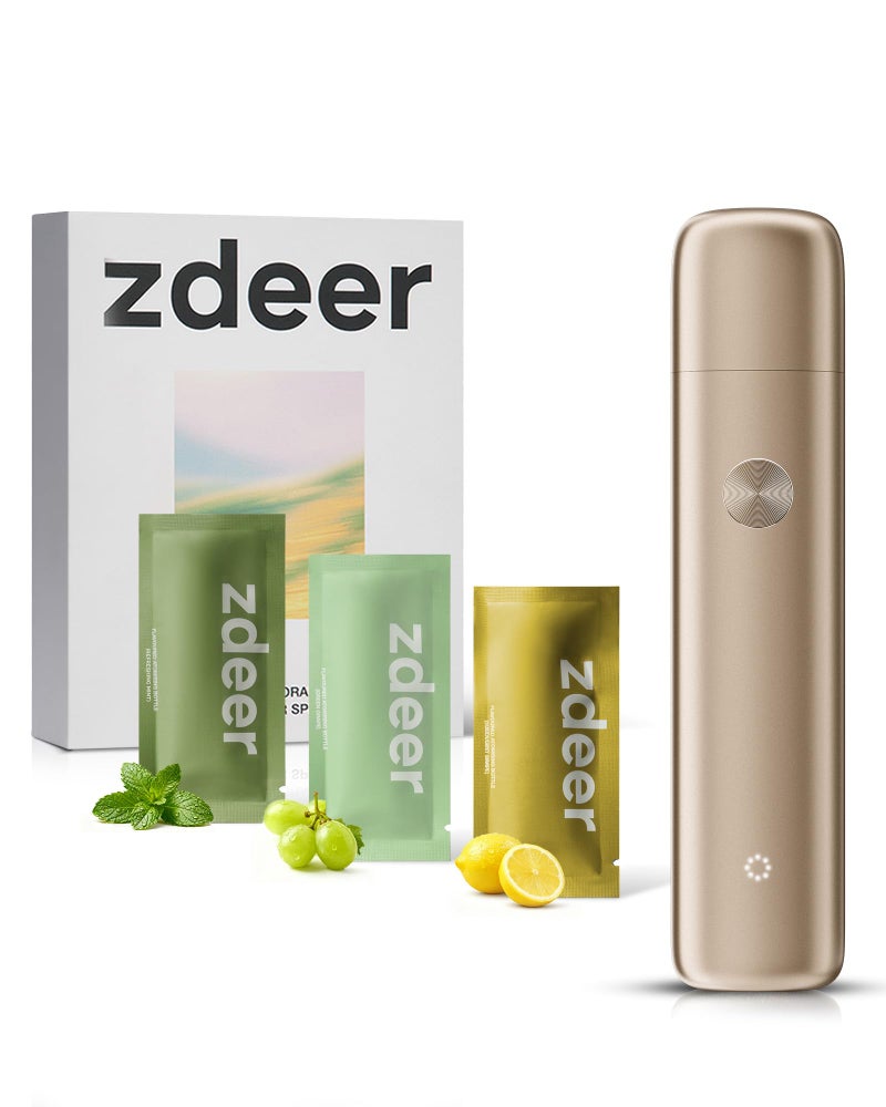 ZDEER Electric Breath Spray for Adults, Probiotic Mouth Spray for Fresh Breath & Dry Mouth, Alcohol-Free, Rechargeable Pocket-Size Oral Spray with 3 Flavour Pods, Gold